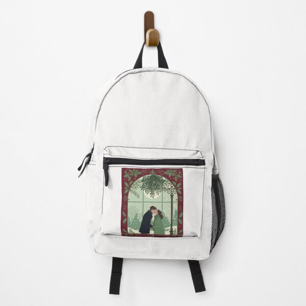 Item preview, Romantic Mistletoe Kiss by the Snowy Window | Cozy Holiday Couple Art designed and sold by asliberry.