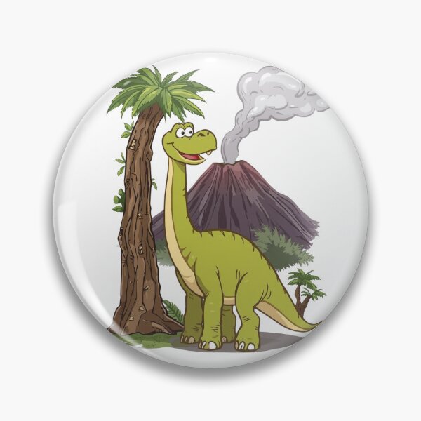 Item preview, Happy Dinosaur Cartoon with Volcano | Cute Kids Design designed and sold by snoezelstudio.