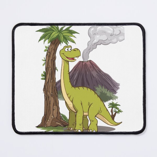 Item preview, Happy Dinosaur Cartoon with Volcano | Cute Kids Design designed and sold by snoezelstudio.
