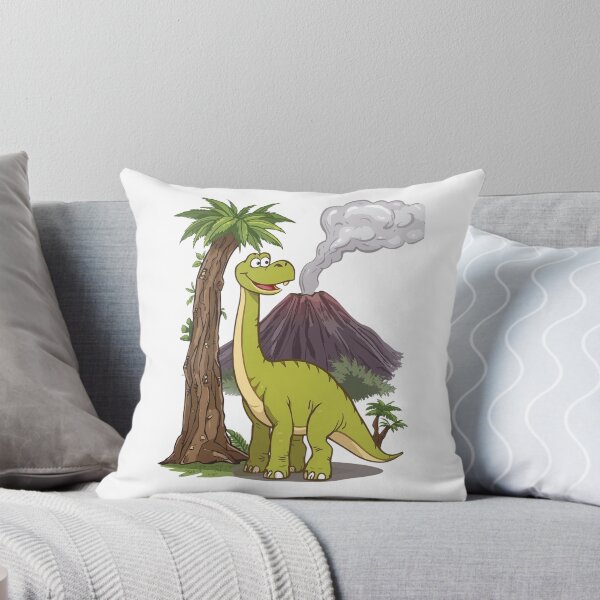 Item preview, Happy Dinosaur Cartoon with Volcano | Cute Kids Design designed and sold by snoezelstudio.