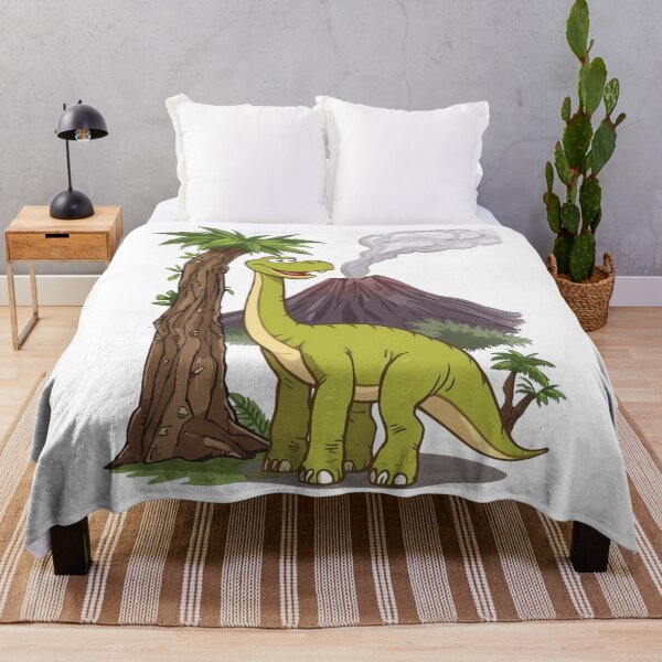 Item preview, Happy Dinosaur Cartoon with Volcano | Cute Kids Design designed and sold by snoezelstudio.