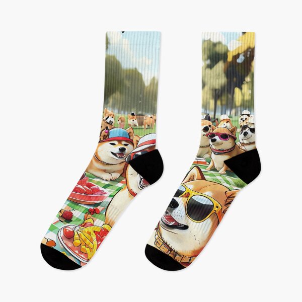 Item preview, Shiba Picnic Party designed and sold by ONYX Pixee.