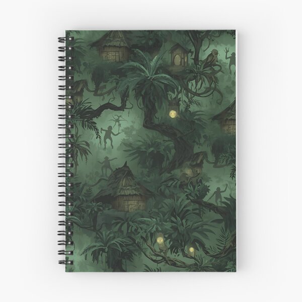 Item preview, Monkey Curse Village — Haunted Jungle Seamless Pattern designed and sold by kabucino.