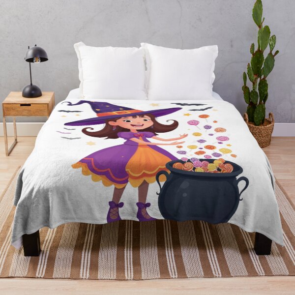 Item preview, Cute Halloween Witch with Candy Cauldron – Kawaii Trick or Treat Design designed and sold by snoezelstudio.