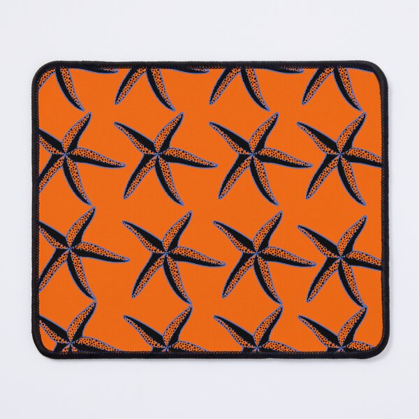 Item preview, Starfish Seamless Pattern – Black Starfish on Bright Orange Background designed and sold by Cultradesign.