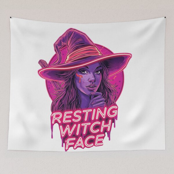 Item preview, Resting Witch Face | Neon Witch Pop Art Halloween Design designed and sold by snoezelstudio.