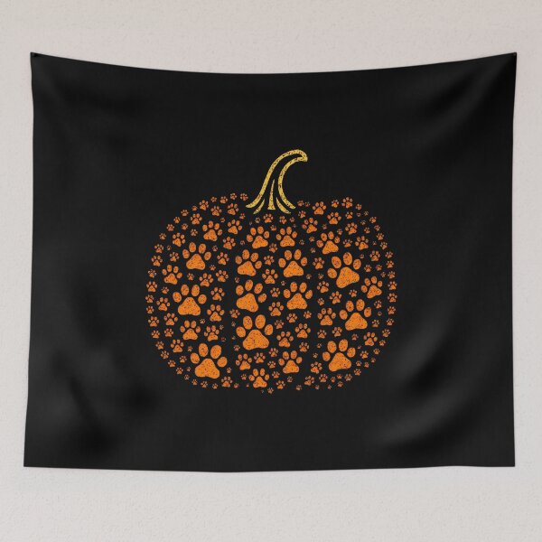 Item preview, Paw Pumpkin Dog Cat Vintage Fall Season Paw Print designed and sold by DemureArtsy.