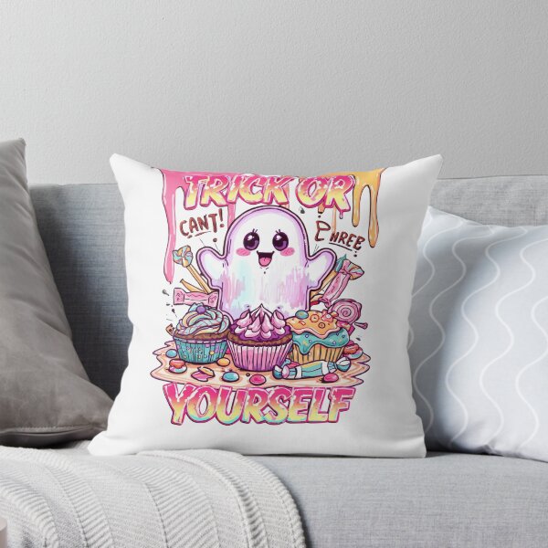 Item preview, Kawaii Ghost Trick or Treat Neon Halloween Art designed and sold by snoezelstudio.
