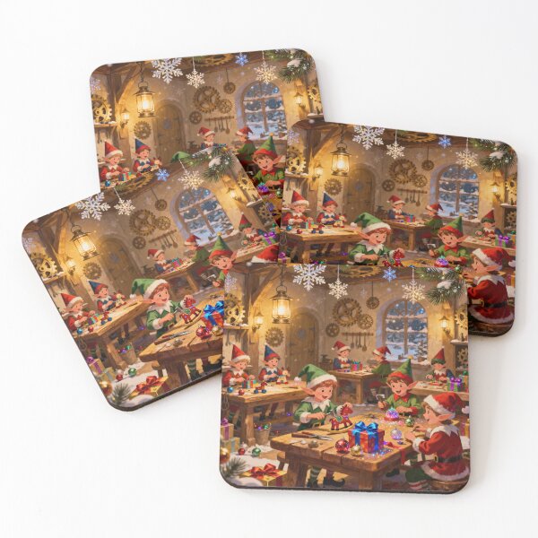 Item preview, Santa’s Workshop Cheerful Elves Making Toys at Christmas designed and sold by acceleratorhams.