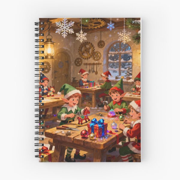 Item preview, Santa’s Workshop Cheerful Elves Making Toys at Christmas designed and sold by acceleratorhams.