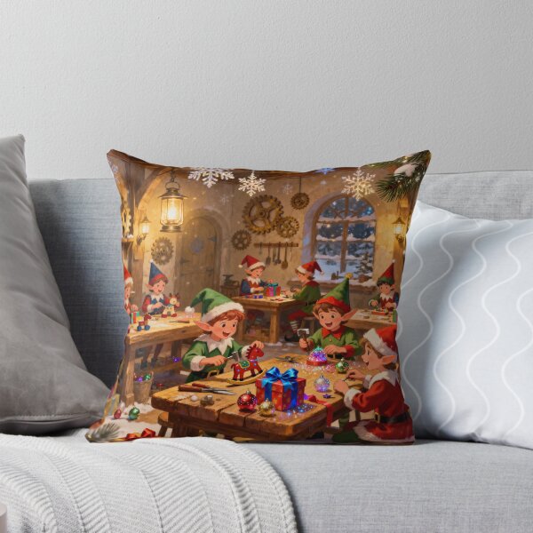 Item preview, Santa’s Workshop Cheerful Elves Making Toys at Christmas designed and sold by acceleratorhams.