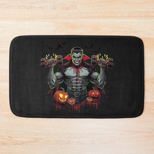 Item preview, Muscular Vampire Lifting Candy Weights | Funny Halloween Gym Artwork designed and sold by ColorSplash123.