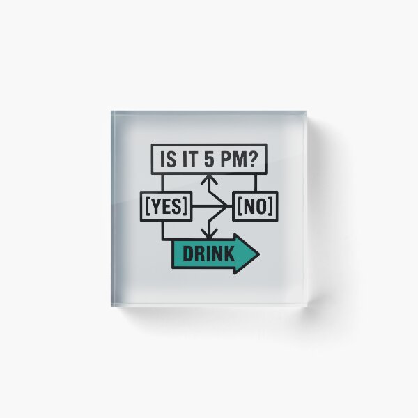 Item preview, Minimalist Humor Flowchart: When Every Answer Means Drink designed and sold by SplashTastic.