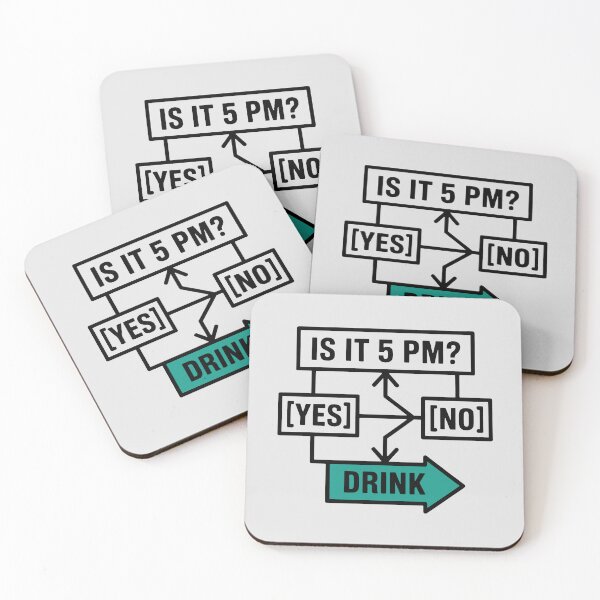 Item preview, Minimalist Humor Flowchart: When Every Answer Means Drink designed and sold by SplashTastic.