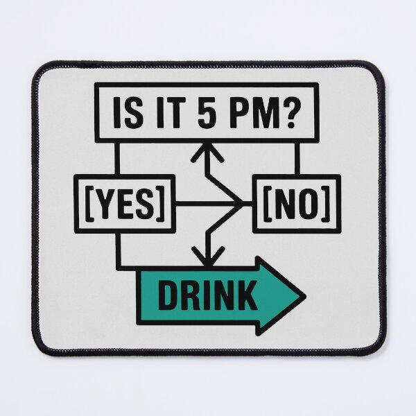 Item preview, Minimalist Humor Flowchart: When Every Answer Means Drink designed and sold by SplashTastic.