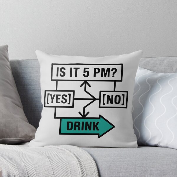 Item preview, Minimalist Humor Flowchart: When Every Answer Means Drink designed and sold by SplashTastic.