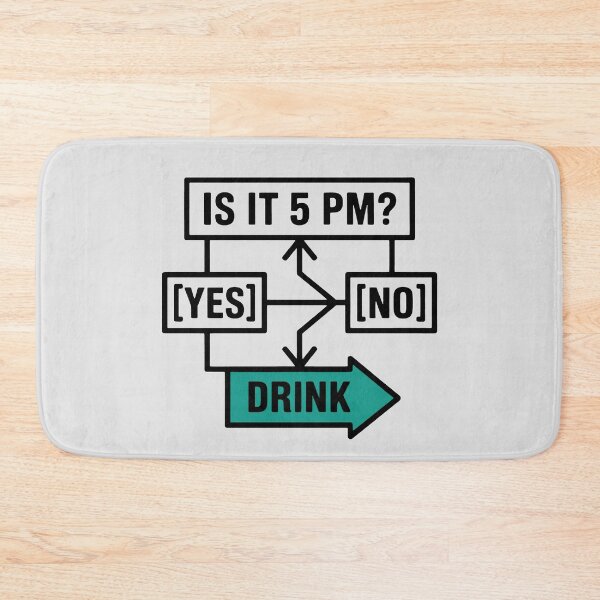 Item preview, Minimalist Humor Flowchart: When Every Answer Means Drink designed and sold by SplashTastic.