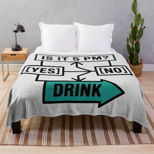 Item preview, Minimalist Humor Flowchart: When Every Answer Means Drink designed and sold by SplashTastic.