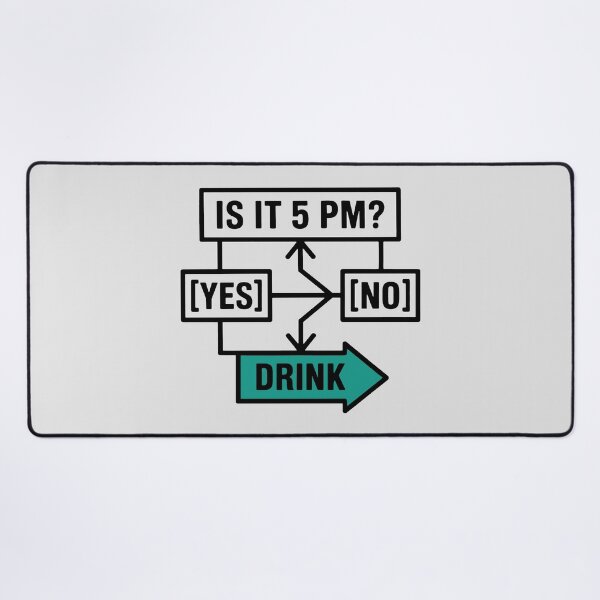 Item preview, Minimalist Humor Flowchart: When Every Answer Means Drink designed and sold by SplashTastic.