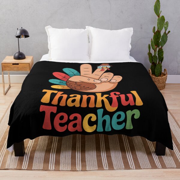 Item preview, Thankful Teacher Thanksgiving Turkey Peace Hand designed and sold by Sea4Adventures.