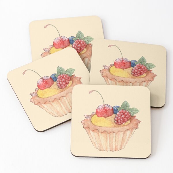 Item preview, Berry Bliss Fruit Tart – Watercolor Pastry Illustration (Cutout) designed and sold by EmeraldeaArt.