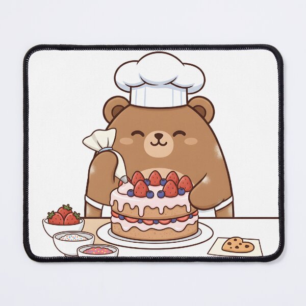 Item preview, Kawaii Bear Pastry Chef | Sweet Cake Decoration | Patisserie Design designed and sold by Outline Studio.