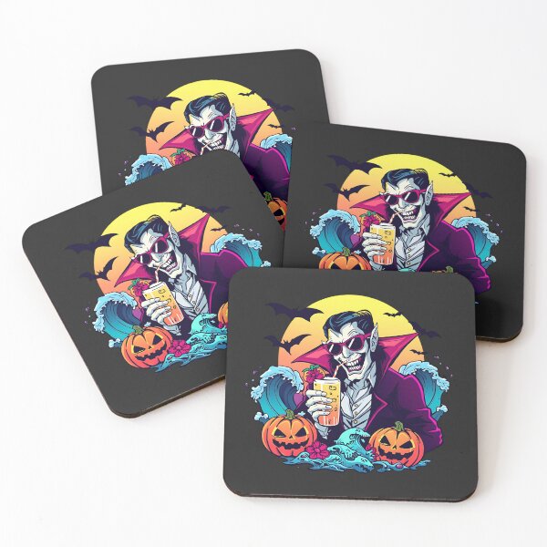 Item preview, Beach Vampire with Smoothie | Funny Halloween Summer Vampire Artwork designed and sold by ColorSplash123.