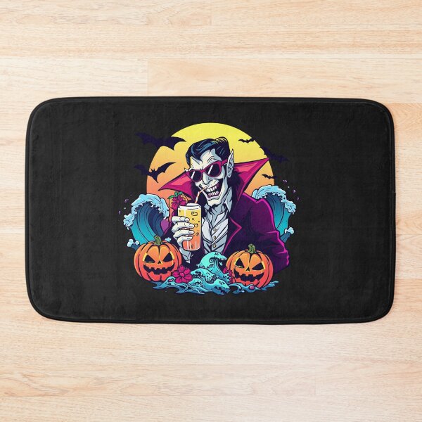 Item preview, Beach Vampire with Smoothie | Funny Halloween Summer Vampire Artwork designed and sold by ColorSplash123.