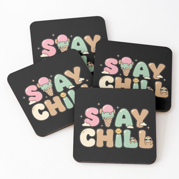Item preview, Chill Vibes Bubble Font Ice Cream Sloth Tee designed and sold by cozy corner co. .