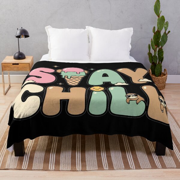 Item preview, Chill Vibes Bubble Font Ice Cream Sloth Tee designed and sold by cozy corner co. .