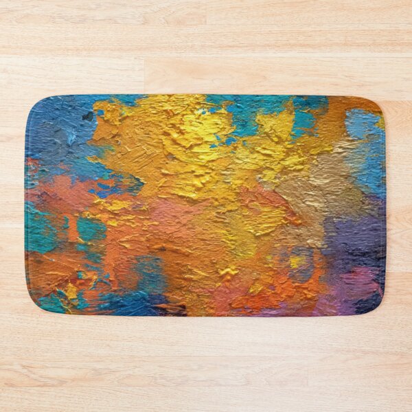 Item preview, Singularity Bold Rainbow Colorful Deep Turquoise Aqua Orange Yellow Ombre Waves Abstract Acrylic Painting designed and sold by GrinGalore.