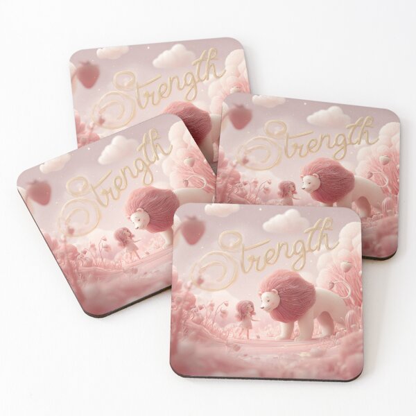 Item preview, Strength – Strawberry Pink Tarot Illustration designed and sold by PrettyB888.