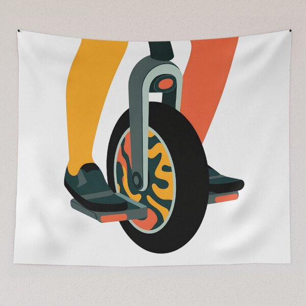 Item preview, Futuristic Electric Unicycle Rider– Minimal Tech-Inspired EUC Art designed and sold by VividOrganica.