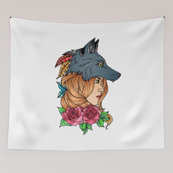 Item preview, beautiful woman and wolf designed and sold by SSA-Design.