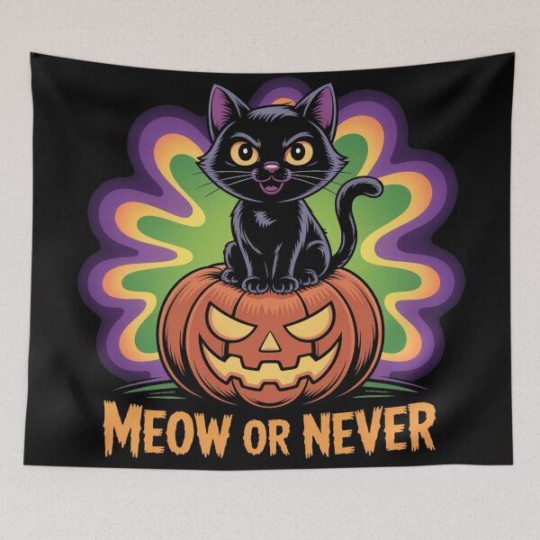 Item preview, Meow Or Never, funny Cat halloween designed and sold by NoetherSym.
