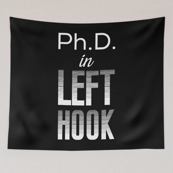 Item preview, Ph.D. in Left Hook – Funny Boxing Pun Design designed and sold by simpledarkwavewisdom.