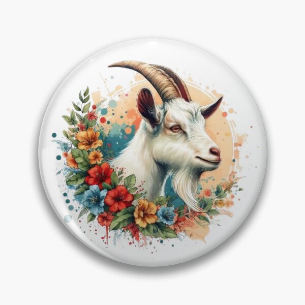 Item preview, A goat with various leaves and colorful flowers designed and sold by Marcoshop10.