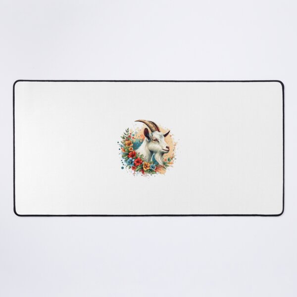 Item preview, A goat with various leaves and colorful flowers designed and sold by Marcoshop10.