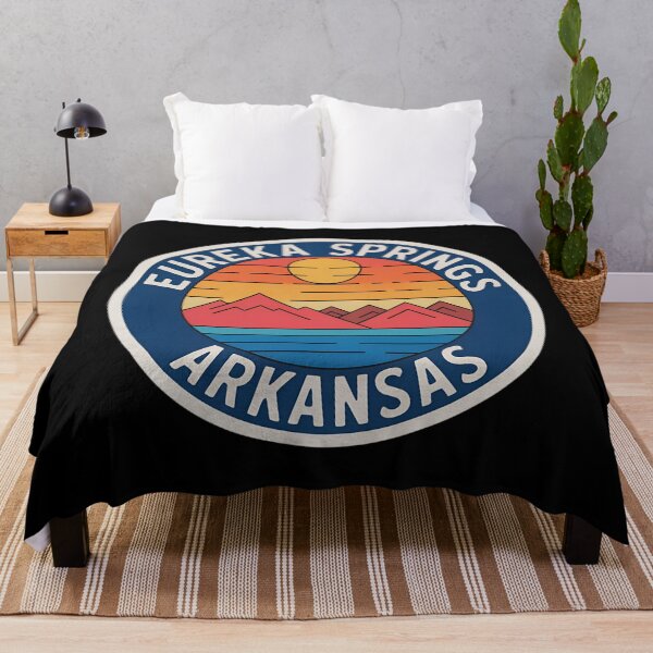 Item preview, Retro Eureka Springs Arkansas Sticker – Vintage Travel Badge with Sunset Mountains designed and sold by VividOrganica.