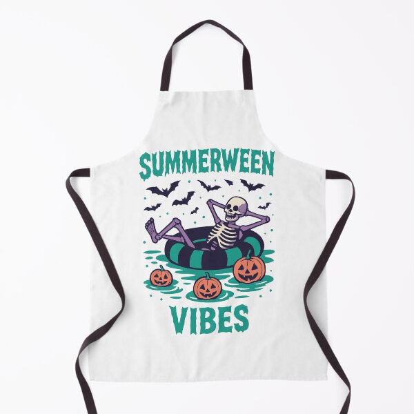 Item preview, Chill Skeleton Floating with Pumpkins – Funny Summerween Vibes designed and sold by RuweisVibes.
