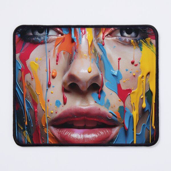 Item preview, Ethereal Beauty Drip Art – Vibrant Female Portrait Print designed and sold by callicoartshop.