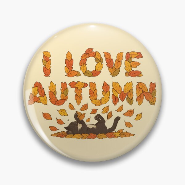 Item preview, I Love Autumn – Playful Cat & Falling Leaves designed and sold by EchoDimension.