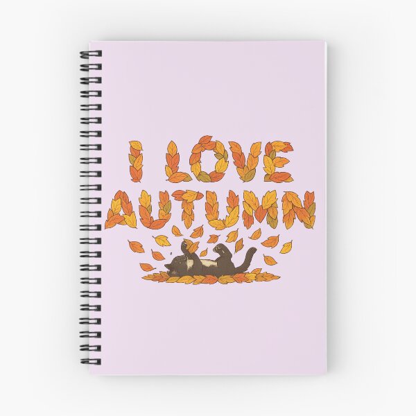 Item preview, I Love Autumn – Playful Cat & Falling Leaves designed and sold by EchoDimension.