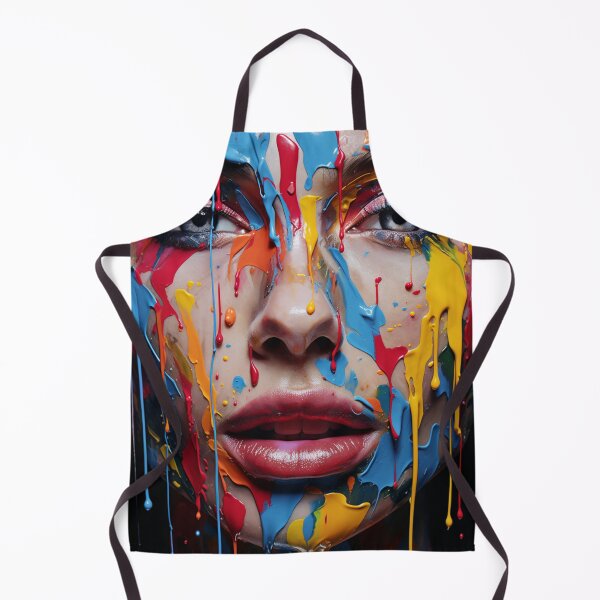 Item preview, Ethereal Beauty Drip Art – Vibrant Female Portrait Print designed and sold by callicoartshop.