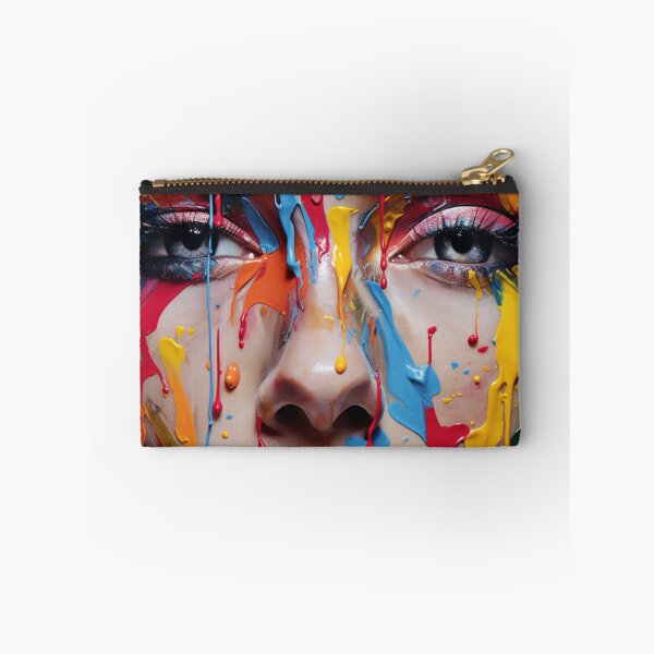 Item preview, Ethereal Beauty Drip Art – Vibrant Female Portrait Print designed and sold by callicoartshop.