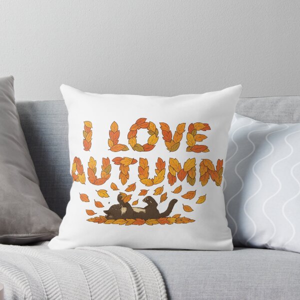 Item preview, I Love Autumn – Playful Cat & Falling Leaves designed and sold by EchoDimension.
