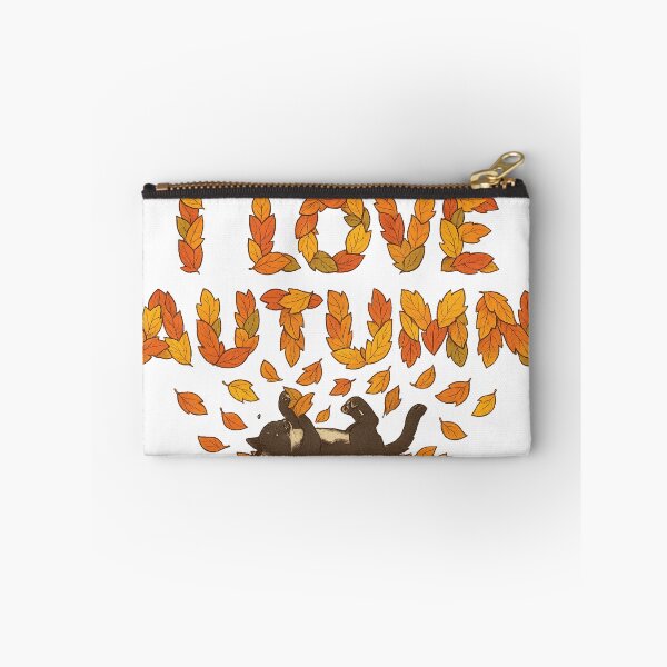 Item preview, I Love Autumn – Playful Cat & Falling Leaves designed and sold by EchoDimension.