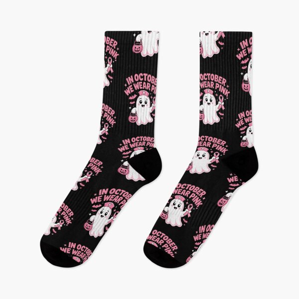 Item preview, In October We Wear Pink Nurse Ghost Halloween 2025 designed and sold by Mateusz Majcherek.