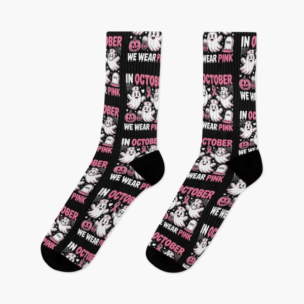 Item preview, In October We Wear Pink Nurse Ghost Halloween 2025 designed and sold by Mateusz Majcherek.