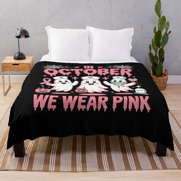 Item preview, In October We Wear Pink Nurse Ghost Halloween 2025 designed and sold by Mateusz Majcherek.